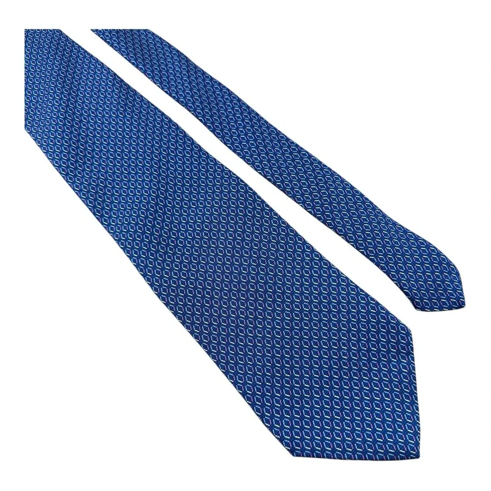 Brooks Brothers 346 Blue Pink Square‎ Print Silk Tie NWT 3.5